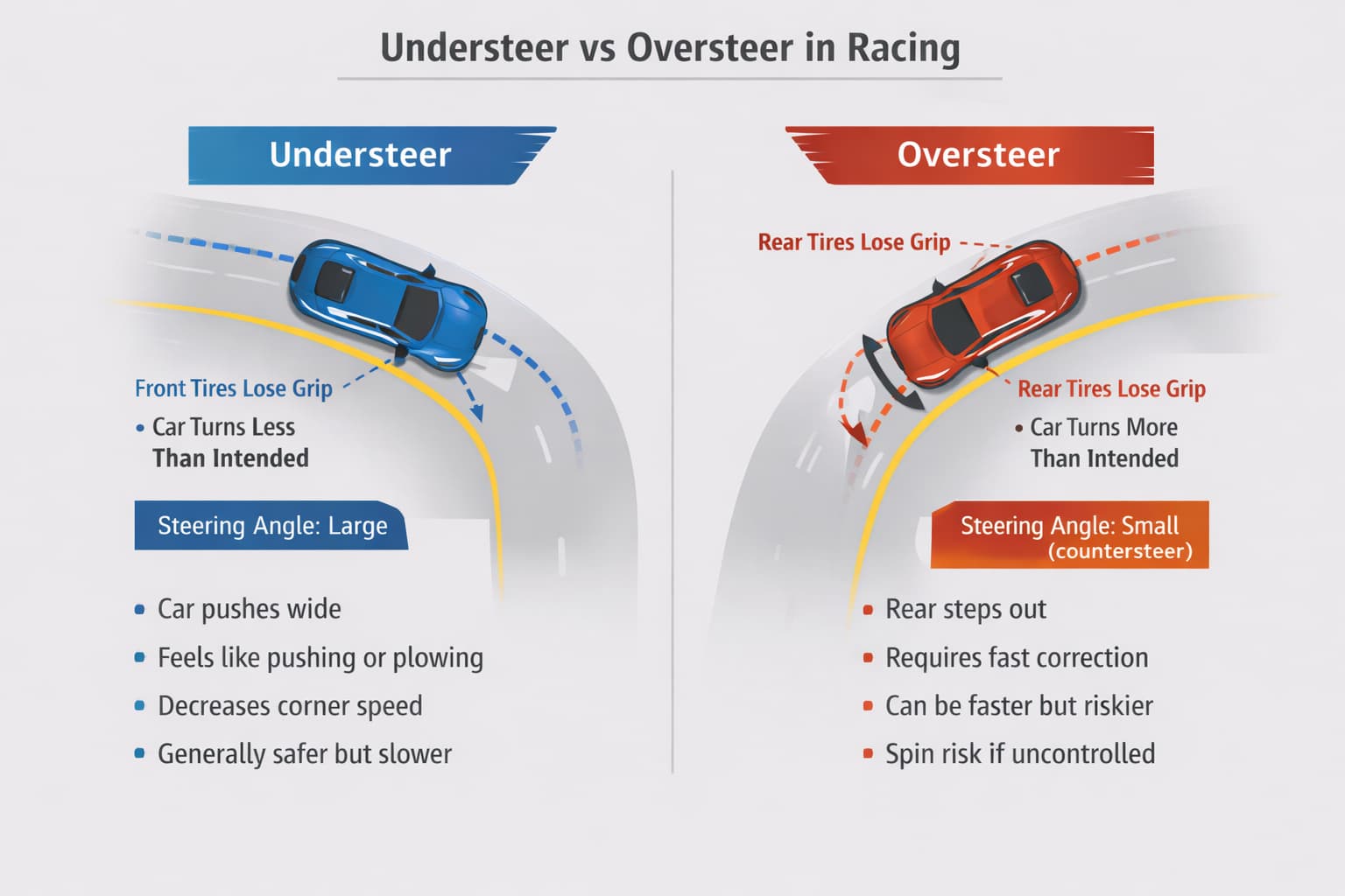 Understeen Sign Understeer vs Oversteer - What it Means in Real Racing - F1Slipstream
